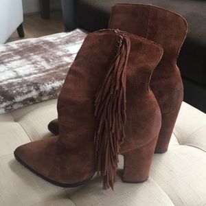 Anthropologie brown suede fridge boots size 7.5